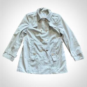 Calvin Klein Tan Taupe Classic Trench Coat Jacket Womens XLarge